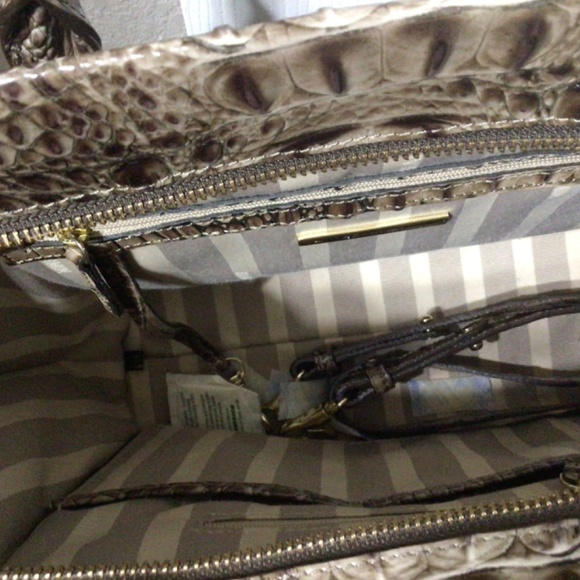 Brahmin Brown Leather/Suede/Snakeskin Priscilla Satchel (Like New) - Picture 3 of 16